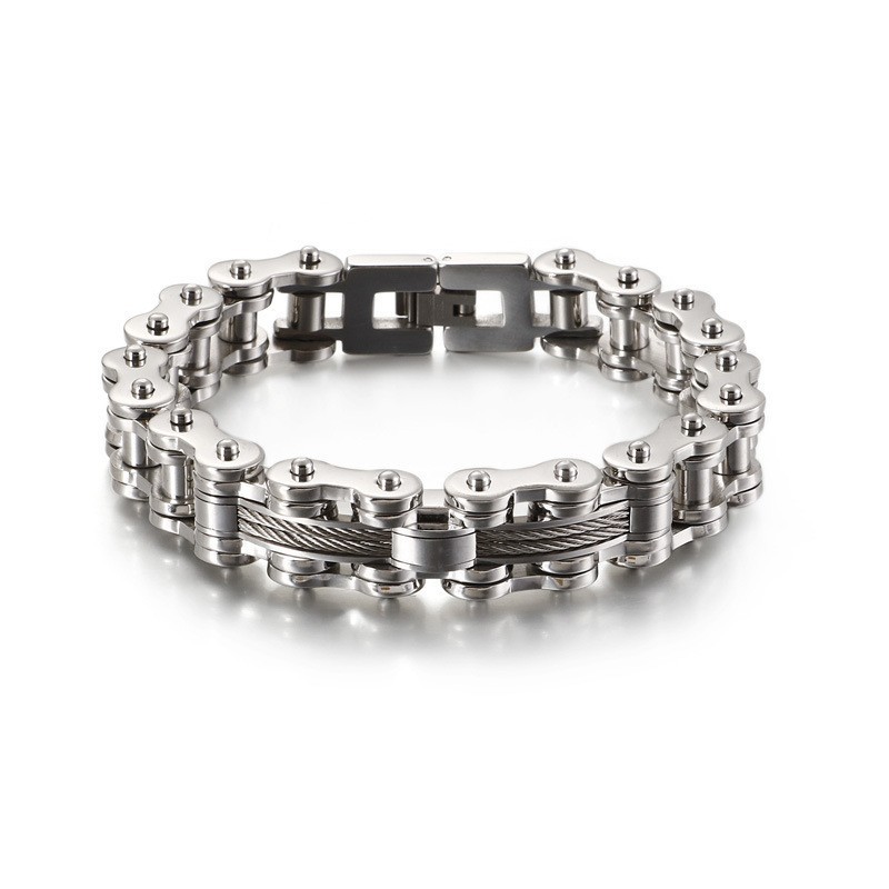 Pulsera De Titanio Tide Para Hombre, Estilo Rockero