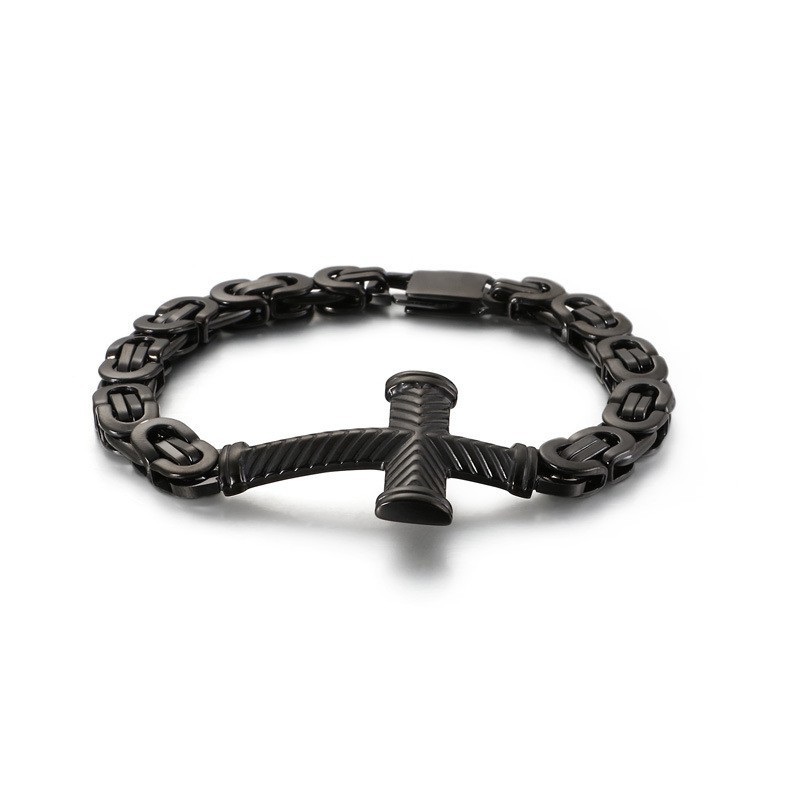 Pulsera De Cruz De Titanio Para Hombre A Buen Precio Pulsera De Cruz De Titanio Para Hombre A Buen Precio