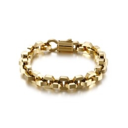 Elegante Pulsera Geométrica De Titanio Para Hombre