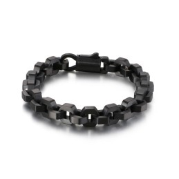 Elegante Pulsera Geométrica De Titanio Para Hombre