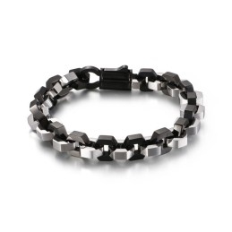 Pulsera Geométrica De Titanio Para Hombre