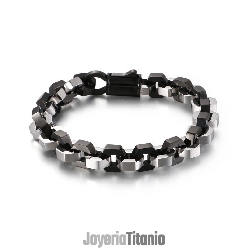 Pulsera Geométrica De Titanio Para Hombre Pulsera Geométrica De Titanio Para Hombre