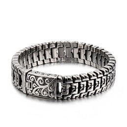 Pulsera De Titanio Con Hebilla En Forma De Flor Genial