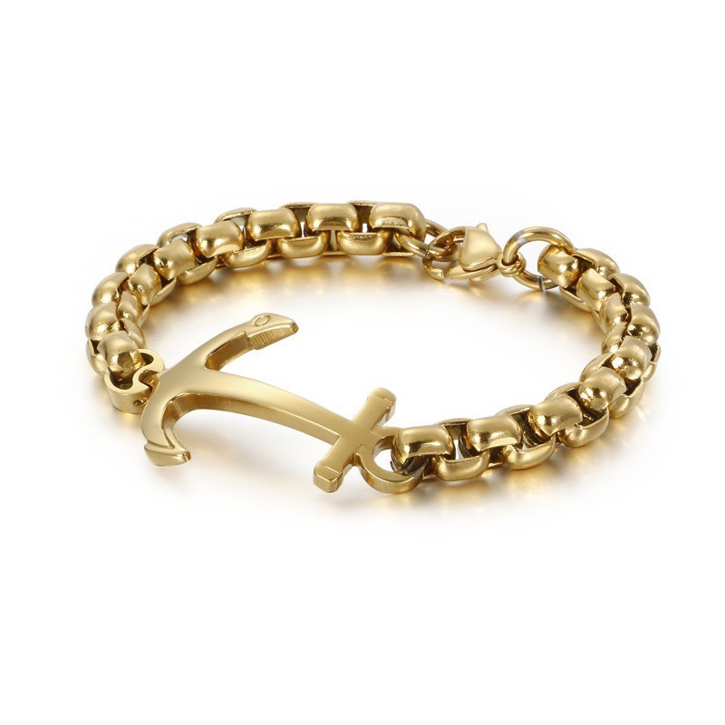 Pulsera De Titanio Con Ancla De Barco De Moda A La Venta Pulsera De Titanio Con Ancla De Barco De Moda A La Venta