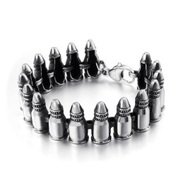 Pulseras De Balas Para Hombre Con Accesorios De Rock Gótico Chic