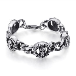 Pulsera De Calavera De Titanio De Moda Para Hombre