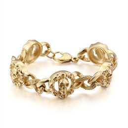 Pulsera De Calavera De Titanio De Moda Para Hombre