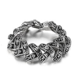 Pulsera De Titanio Estereoscópica Con Calavera Pesada Y Genial Para Hombre