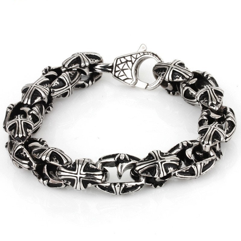 Pulsera De Titanio Con Cruz Para Hombre Pulsera De Titanio Con Cruz Para Hombre