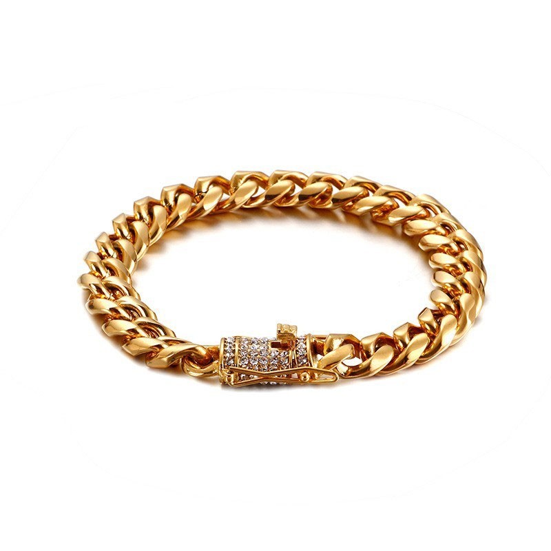 Pulsera De Titanio Con Diamantes Para Hombre De Hip-Hop Tide Pulsera De Titanio Con Diamantes Para Hombre De Hip-Hop Tide