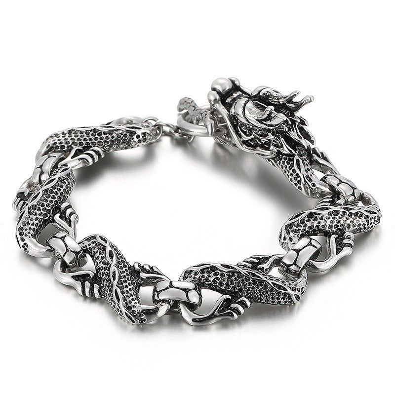 Pulsera De Dragón De Titanio Para Hombre
