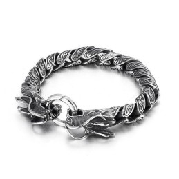 Pulsera De Titanio Retro Con Doble Toque Para Hombre