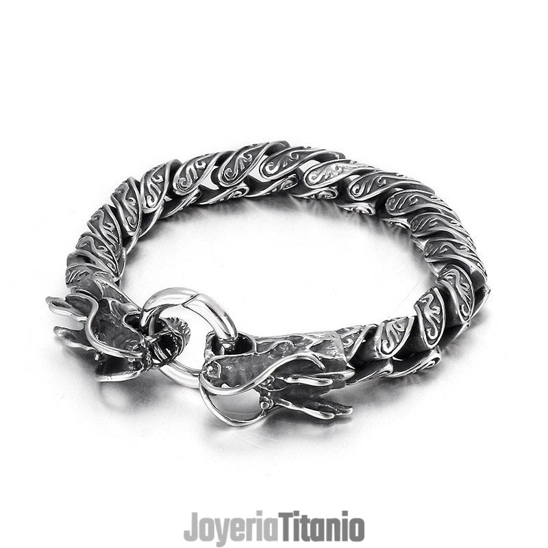 Pulsera De Titanio Retro Con Doble Toque Para Hombre