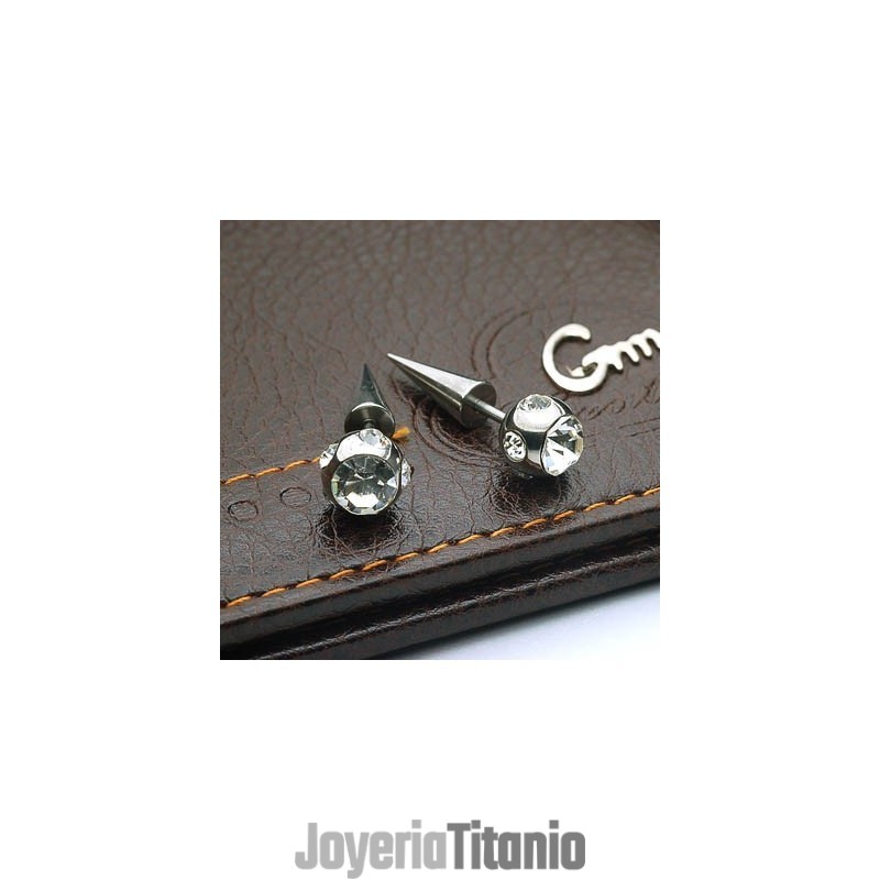 Pendientes De Titanio Con Diamantes Perforados Pendientes De Titanio Con Diamantes Perforados