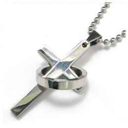 Collar Con Colgante De Cruz De Titanio Puro Para Hombre (Nuevo)