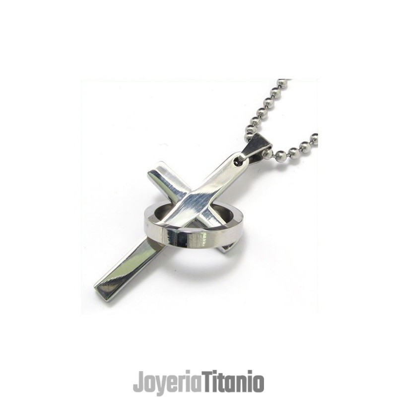 Collar Con Colgante De Cruz De Titanio Puro Para Hombre (Nuevo)