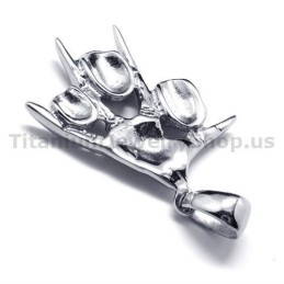 Colgante De Calavera De Titanio Puro - Cadena Gratis