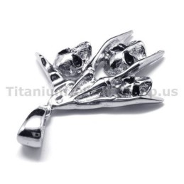 Colgante De Calavera De Titanio Puro - Cadena Gratis