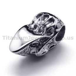 Colgante De Calavera De Titanio Puro - Cadena Gratis