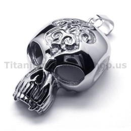 Colgante De Calavera De Titanio Puro - Cadena Gratis