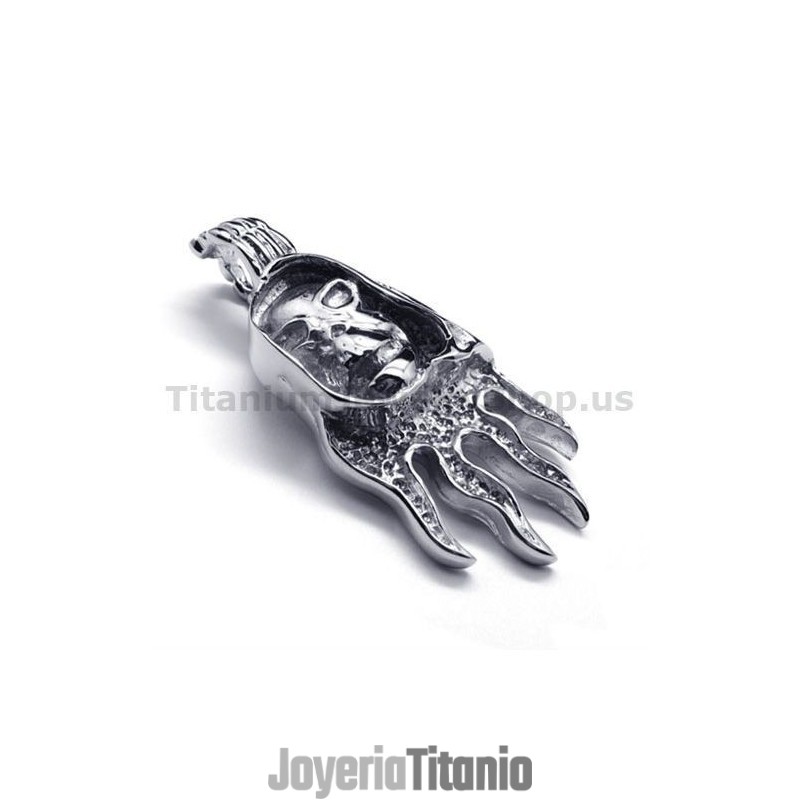 Colgante De Calavera De Titanio Puro - Cadena Gratis Colgante De Calavera De Titanio Puro - Cadena Gratis