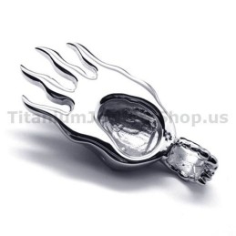 Colgante De Calavera De Titanio Puro - Cadena Gratis