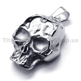 Colgante De Calavera De Titanio Puro - Cadena Gratis