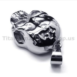 Colgante De Calavera De Titanio Puro - Cadena Gratis