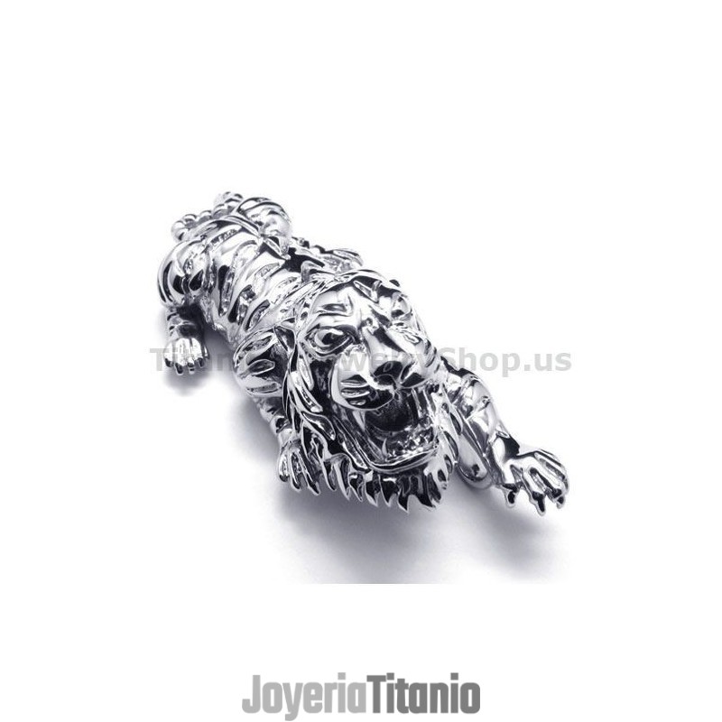 Colgante De Tigre De Titanio Puro - Cadena Gratis Colgante De Tigre De Titanio Puro - Cadena Gratis