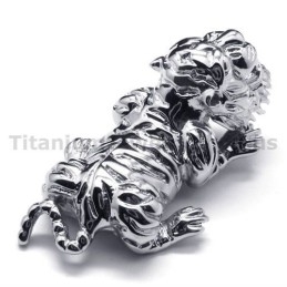 Colgante De Tigre De Titanio Puro - Cadena Gratis