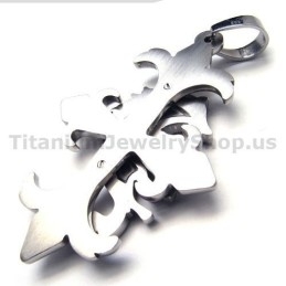 Colgante De Cruz De Dos Capas De Titanio Puro - Cadena Gratis