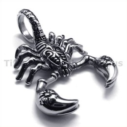 Colgante De Escorpión De Titanio - Cadena Gratis