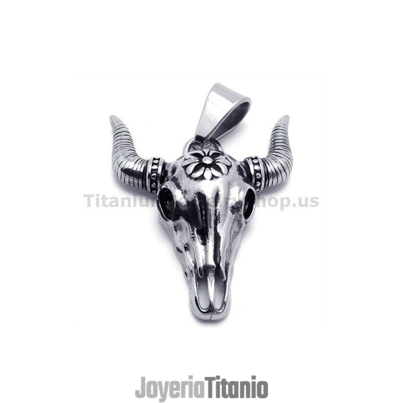 Colgante Vintage De Calavera De Búfalo De Titanio De Nativos Americanos (Cadena Gratis) Colgante Vintage De Calavera De Búfalo De Titanio De Nativos Americanos (Cadena Gratis)