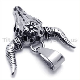 Colgante Vintage De Calavera De Búfalo De Titanio De Nativos Americanos (Cadena Gratis)