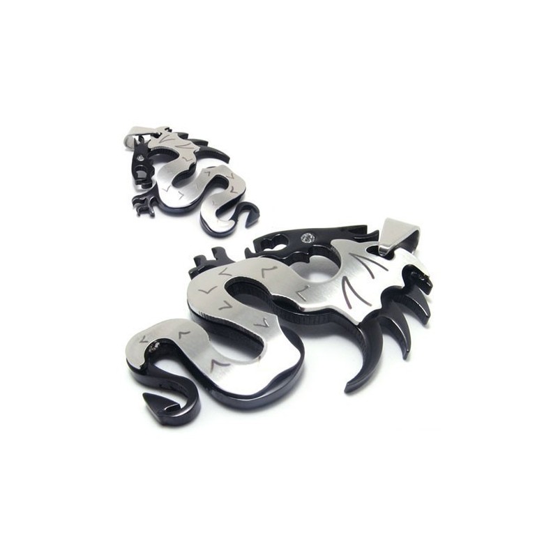 Collar Con Colgante De Titanio Para Hombre De Black Dragons