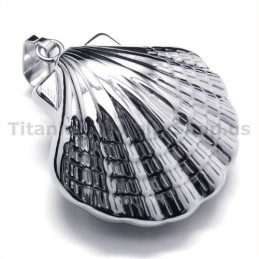 Colgante De Titanio Con Diseño De Concha - Cadena Gratis