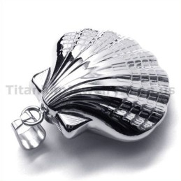 Colgante De Titanio Con Diseño De Concha - Cadena Gratis