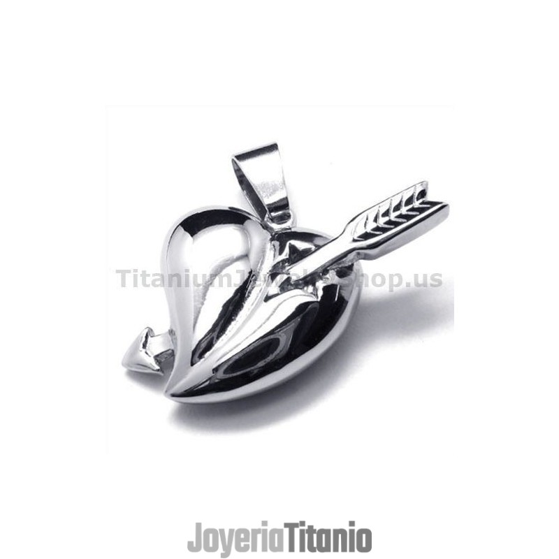Colgante De Titanio Con Flechas De Cupido - Cadena Gratis