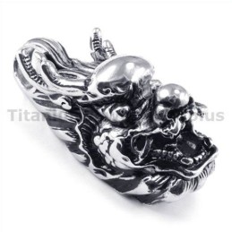Colgante De Cabeza De Loong De Titanio - Cadena Gratis