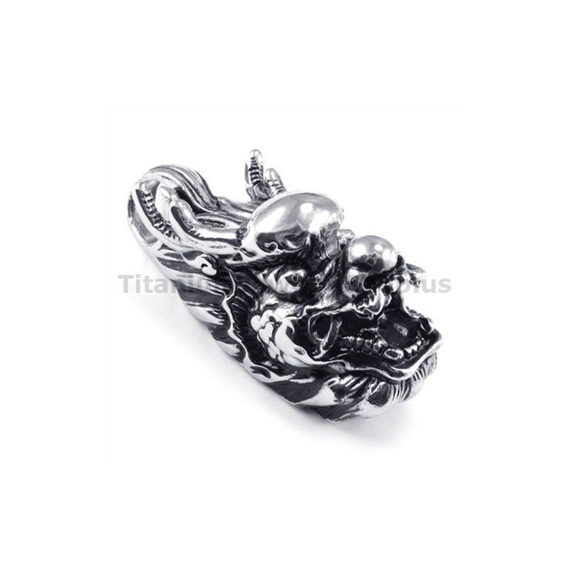 Colgante De Cabeza De Loong De Titanio - Cadena Gratis Colgante De Cabeza De Loong De Titanio - Cadena Gratis