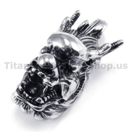 Colgante De Cabeza De Loong De Titanio - Cadena Gratis