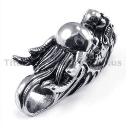 Colgante De Cabeza De Loong De Titanio - Cadena Gratis