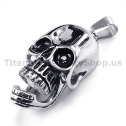 Colgante De Calavera De Titanio Puro - Cadena Gratis