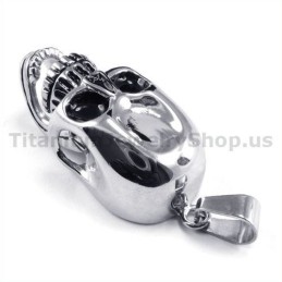 Colgante De Calavera De Titanio Puro - Cadena Gratis