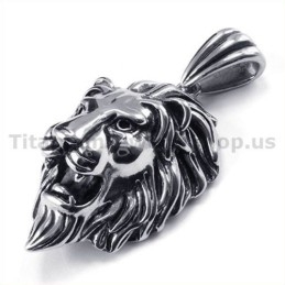 Colgante De Cabeza De León De Titanio - Cadena Gratis