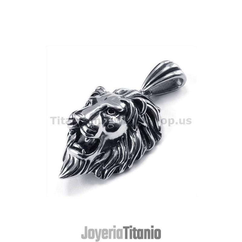 Colgante De Cabeza De León De Titanio - Cadena Gratis