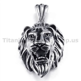 Colgante De Cabeza De León De Titanio - Cadena Gratis