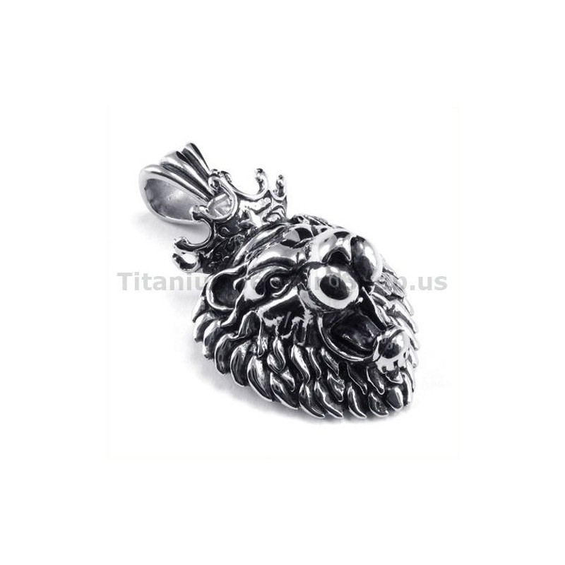 Colgante De Titanio Con Cabeza De Rey León (Cadena Gratis) Colgante De Titanio Con Cabeza De Rey León (Cadena Gratis)