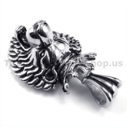 Colgante De Titanio Con Cabeza De Rey León (Cadena Gratis)