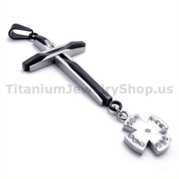 Colgante De Titanio Con Cruz Separable - Cadena Gratis